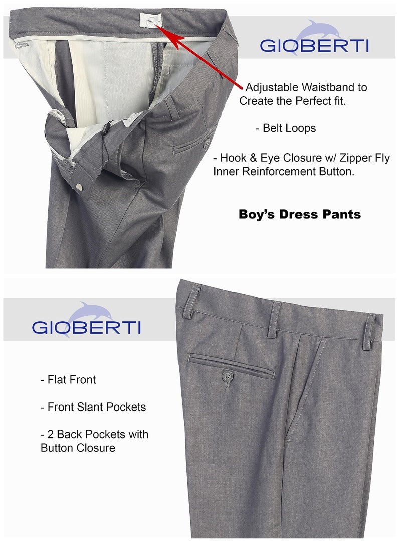Gioberti 2 Piece Kids Boys Gray Vest and Pants Formal Set, 14 - Image 4